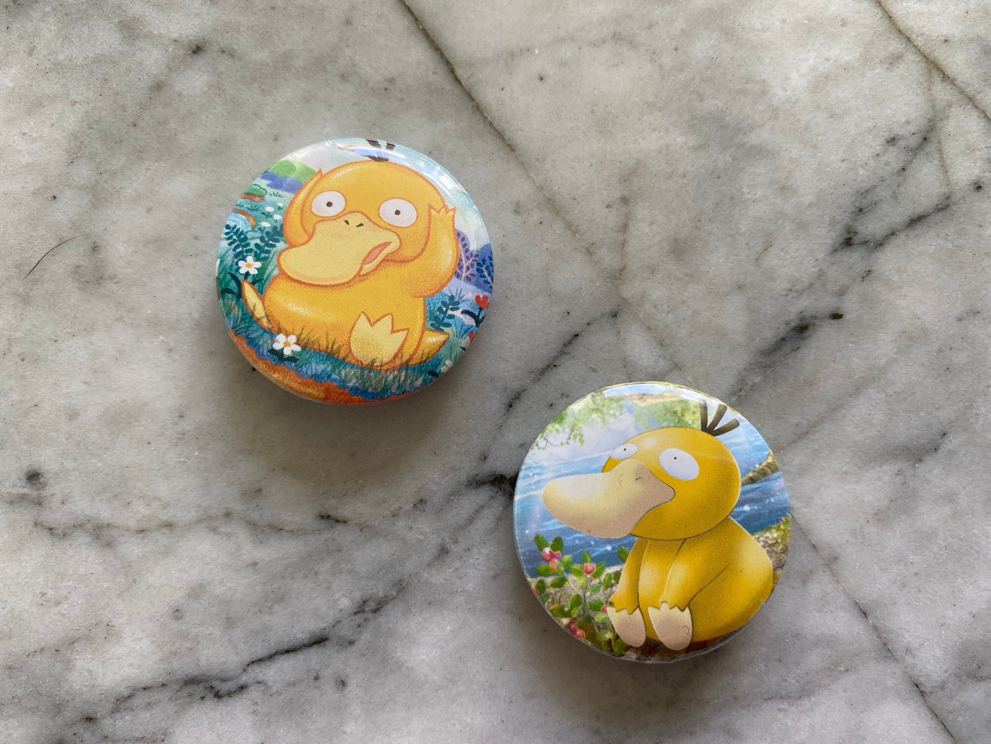 Psyduck Button Badge | Handmade Pokemon Card Pin | Made with Genuine Cards | Unique Item | Gift Idea | Pokemon Fan | Gamer