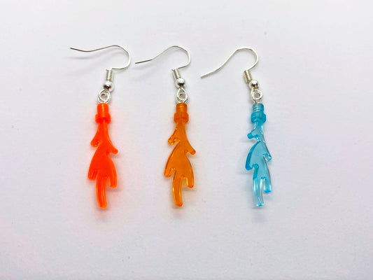Fire Flame Earrings | Silver Plated | Quirky Gifts | UK Seller
