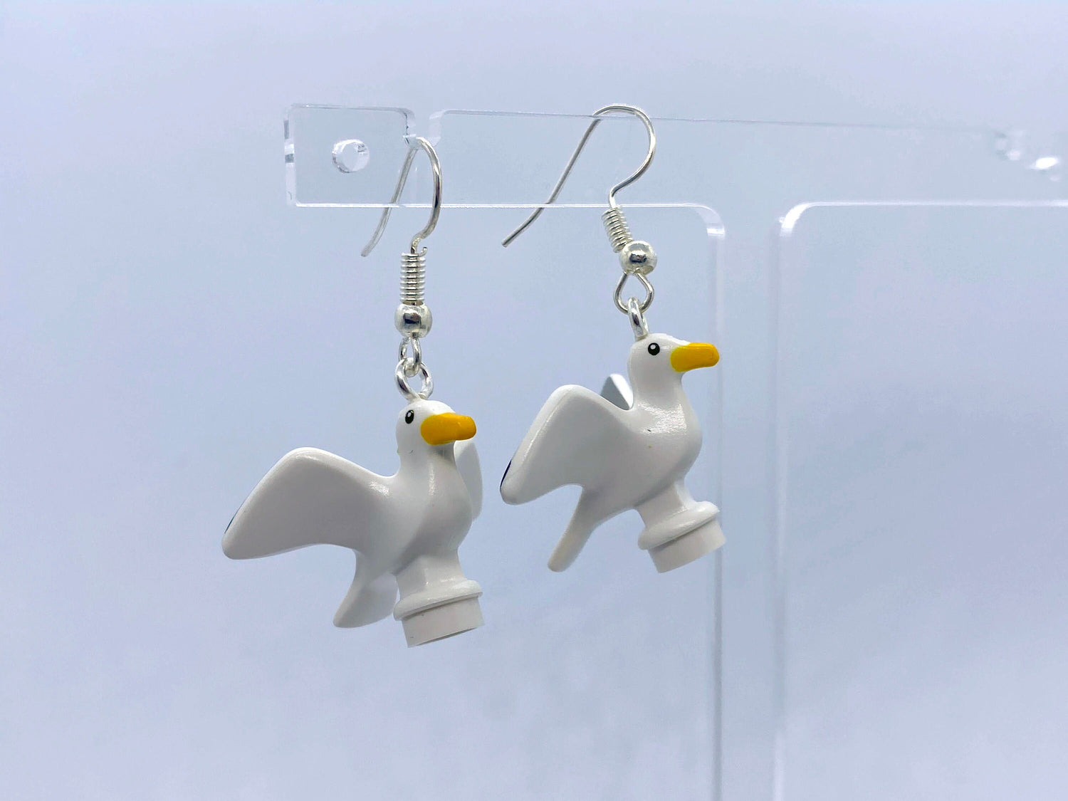 Seagull Earrings | Seaside | Silver Plated | Quirky Gifts | UK Seller | Unusual | Made with genuine Bricks | Beach | Bird