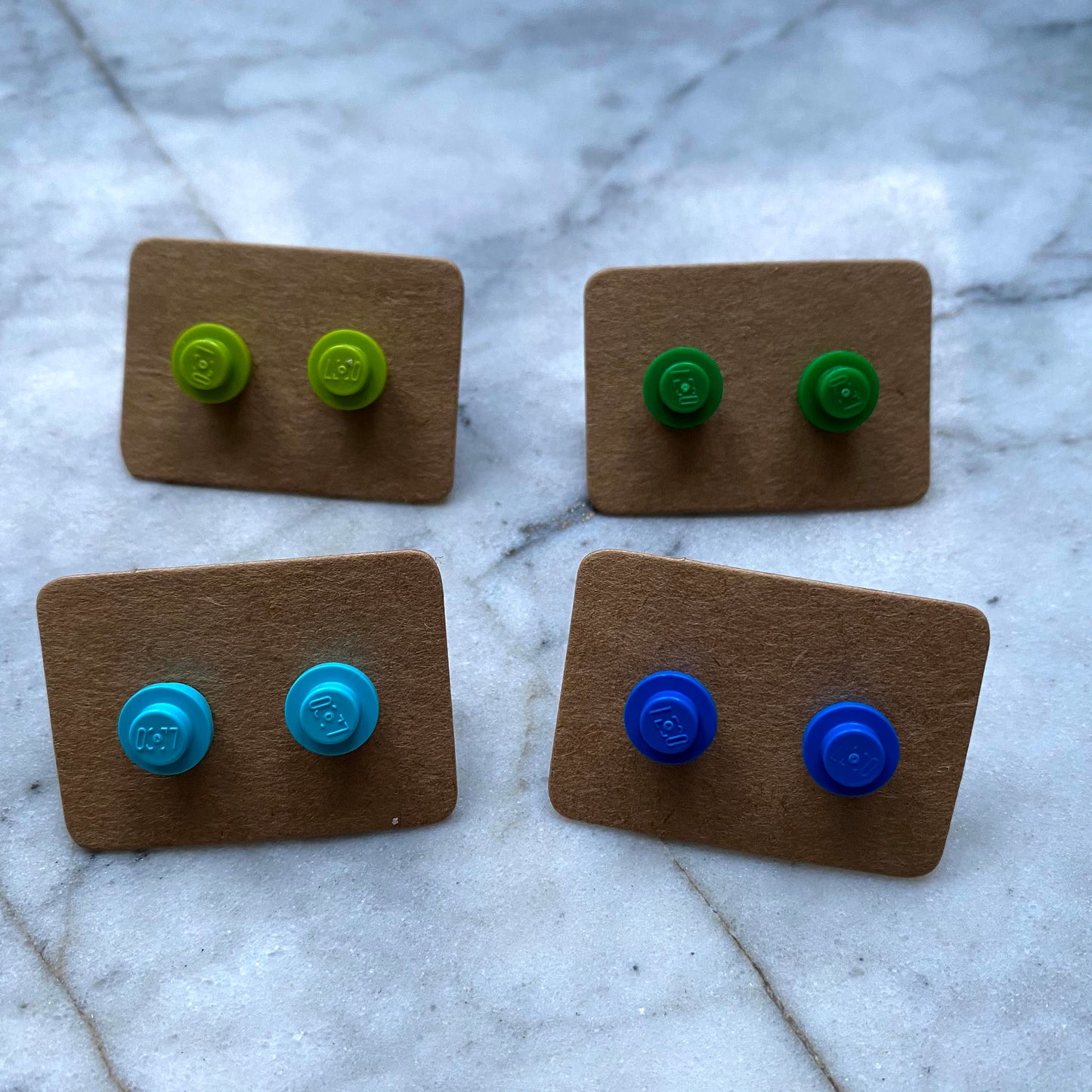 Brick Stud Earrings | Up-cycled | 14 Colours Available | Surgical Steel | Quirky Gifts | UK Seller