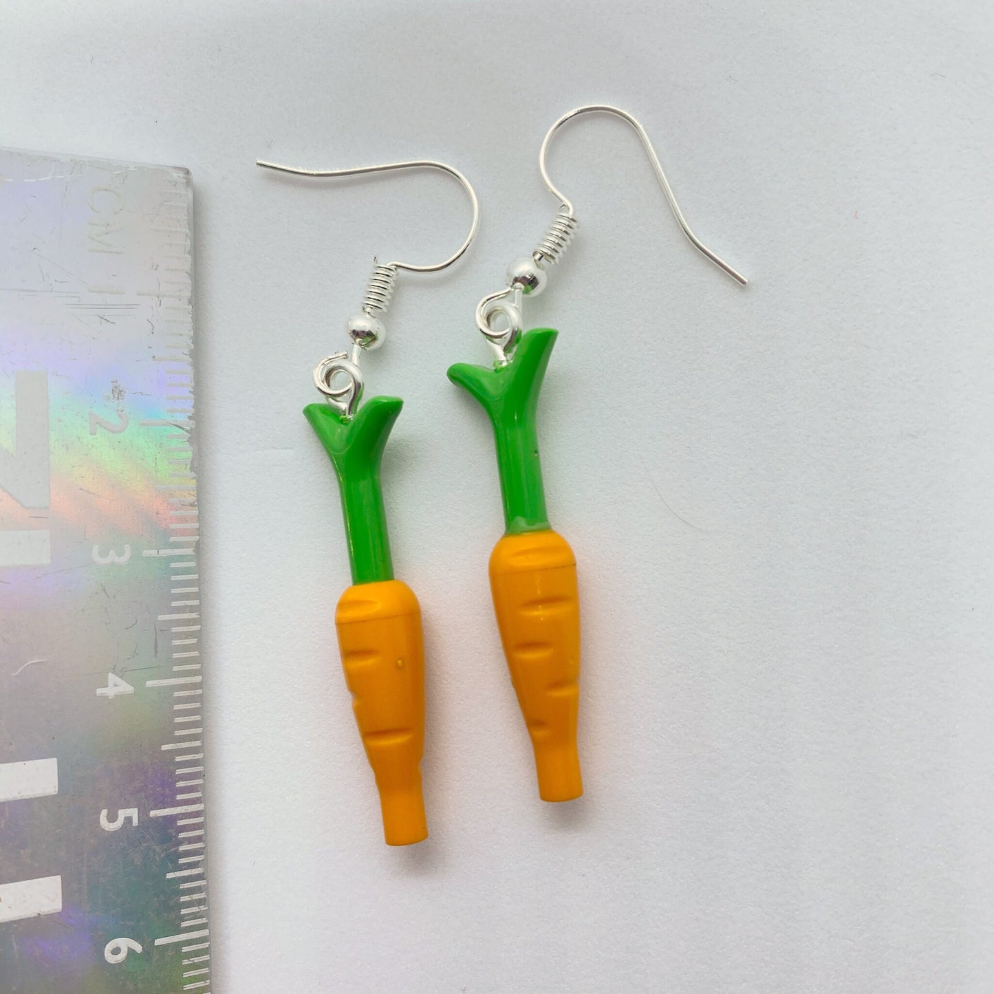 Carrot Earrings | Silver Plated | Quirky Gifts | UK Seller | Unusual Funky Drop Earrings