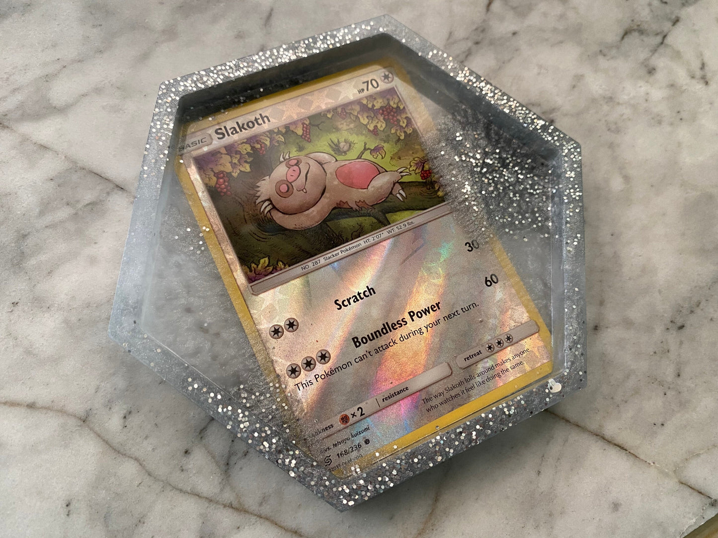 Pokemon Drinks Coaster | Slakoth | Handmade Resin Pokémon Gift | Made with Genuine Cards | Unique Item | Nerdy | Pokemon Fan | UK Seller