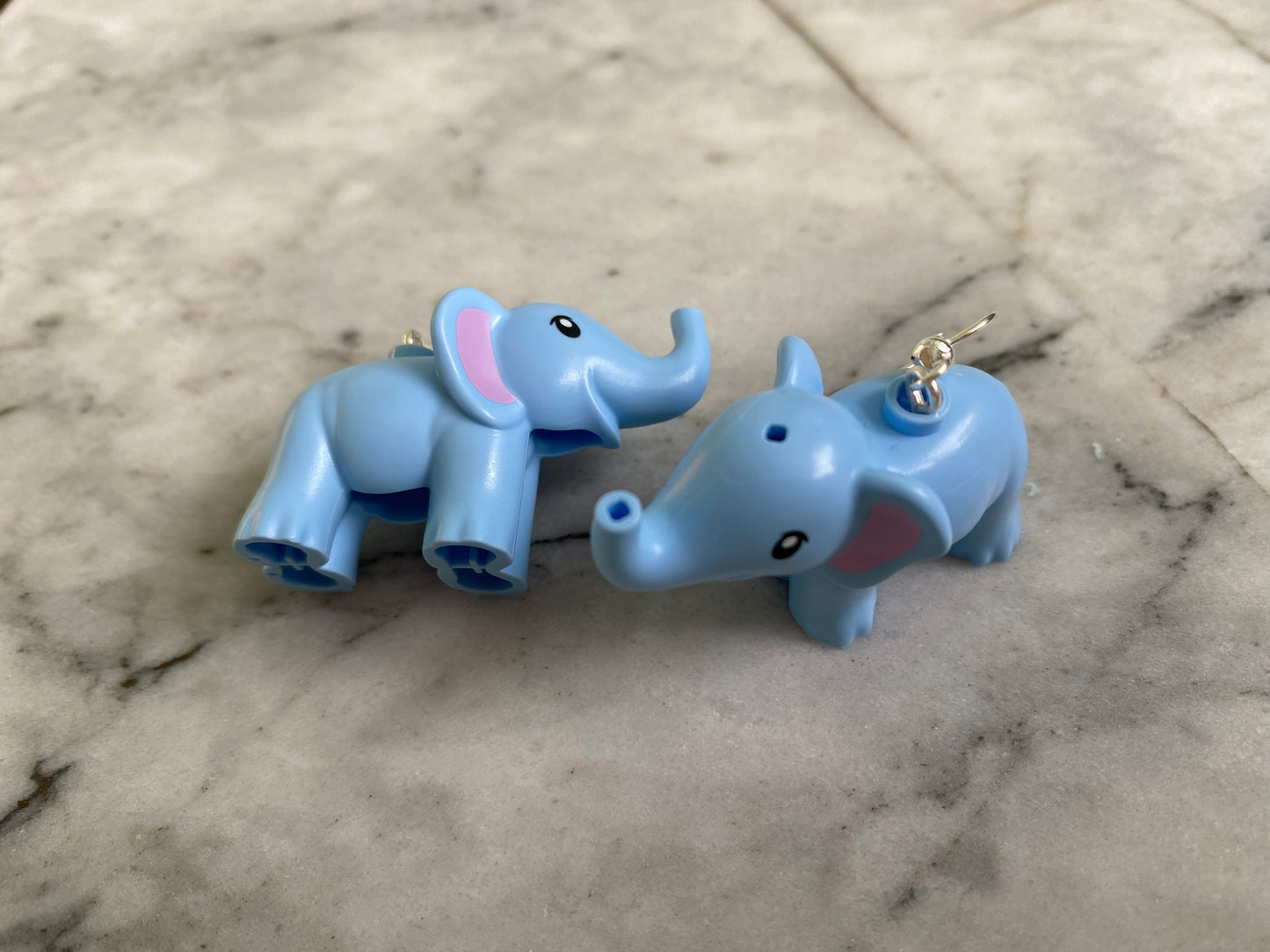 Handmade Brick Elephant Drop Earrings