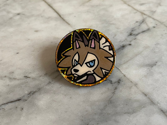 Hand-painted Lycanroc Coin Pokemon Pin Badge