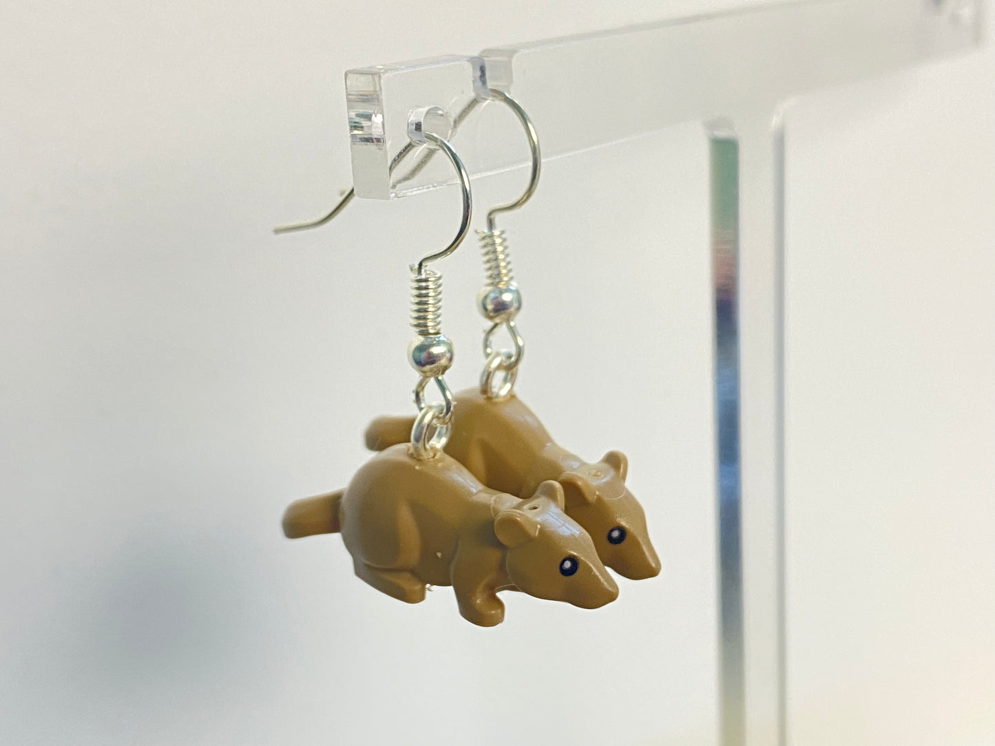 Handmade Brick Rat Drop Earrings