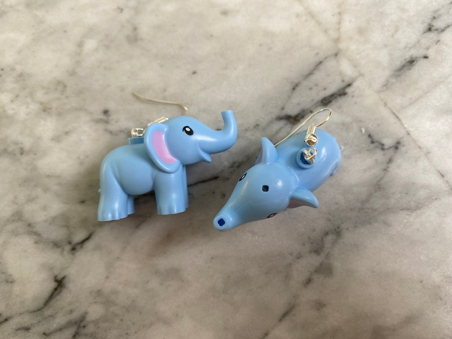 Handmade Brick Elephant Drop Earrings