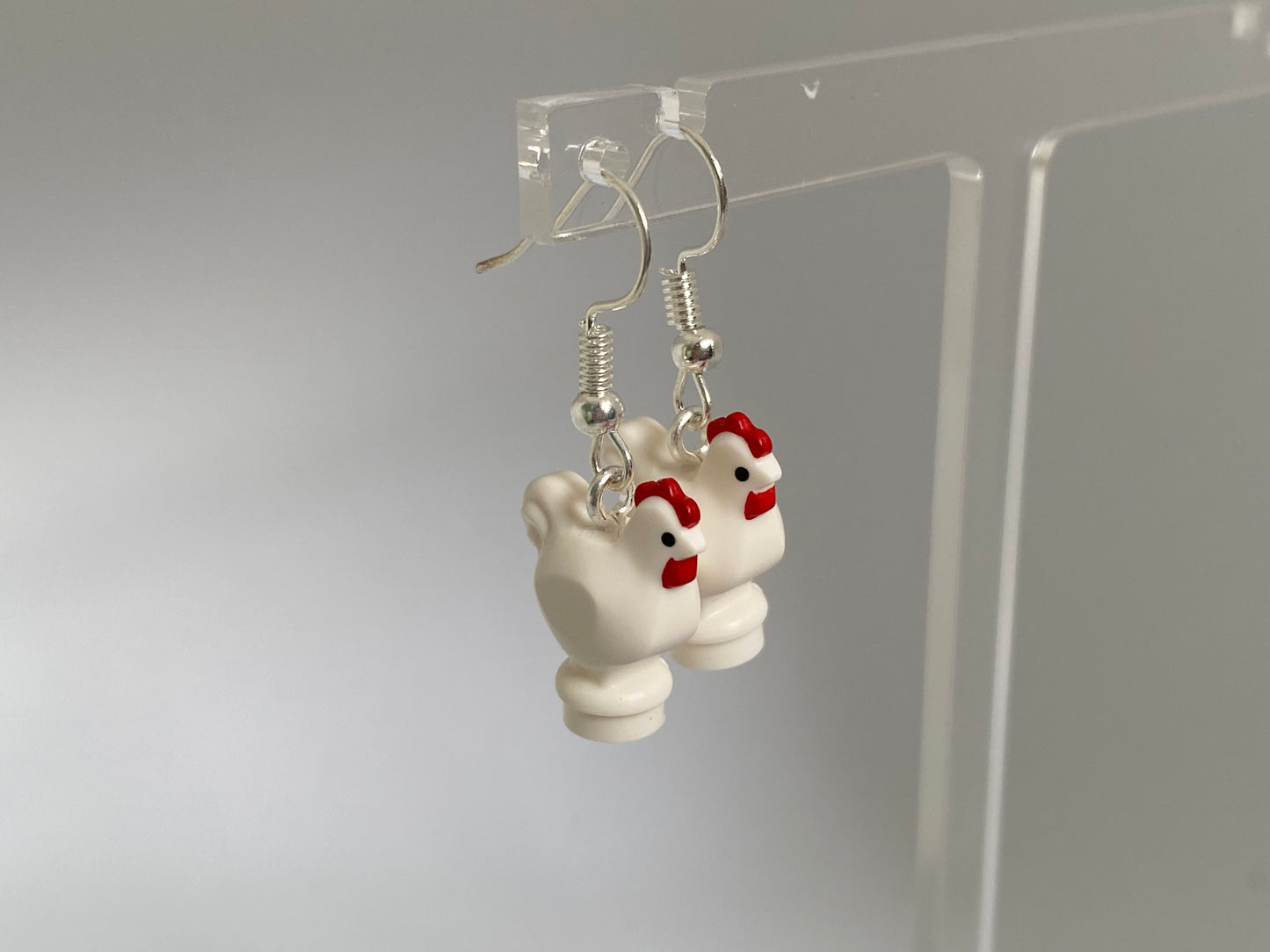 Lego Brick Chicken Drop Earrings