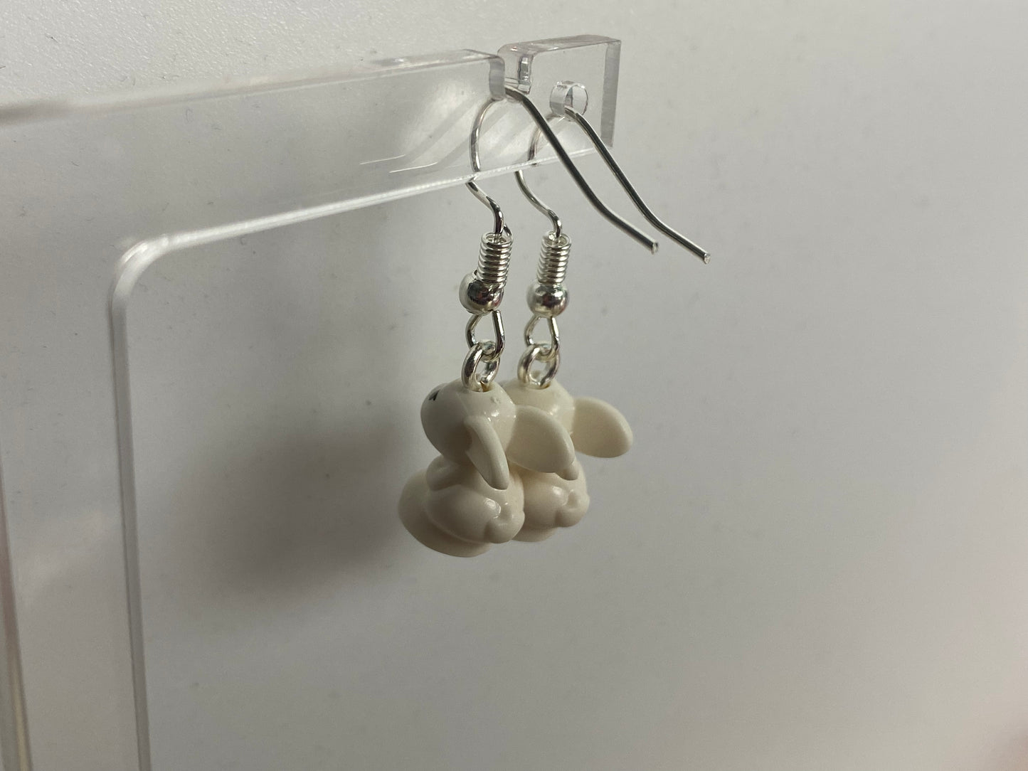 Handmade Brick Bunny Rabbit Drop Earrings