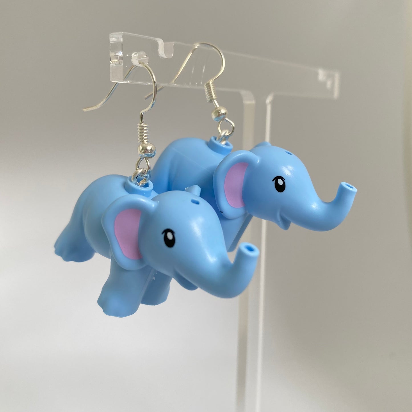 Handmade Brick Elephant Drop Earrings