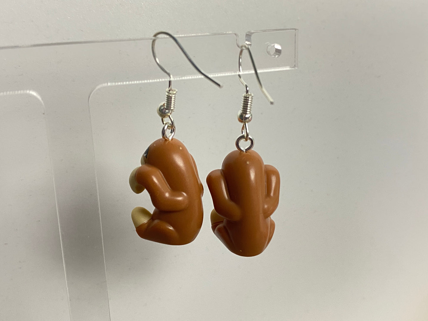 Handmade Brick Sloth Drop Earrings