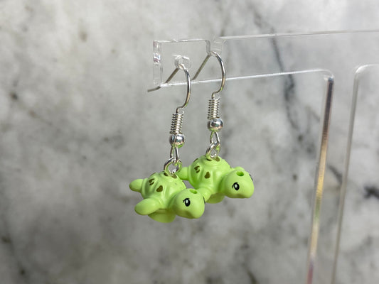 Handmade Brick Turtle Drop Earrings