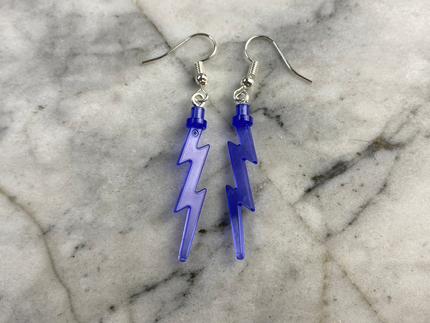 Handmade Brick Lightning Bolt Drop Earrings