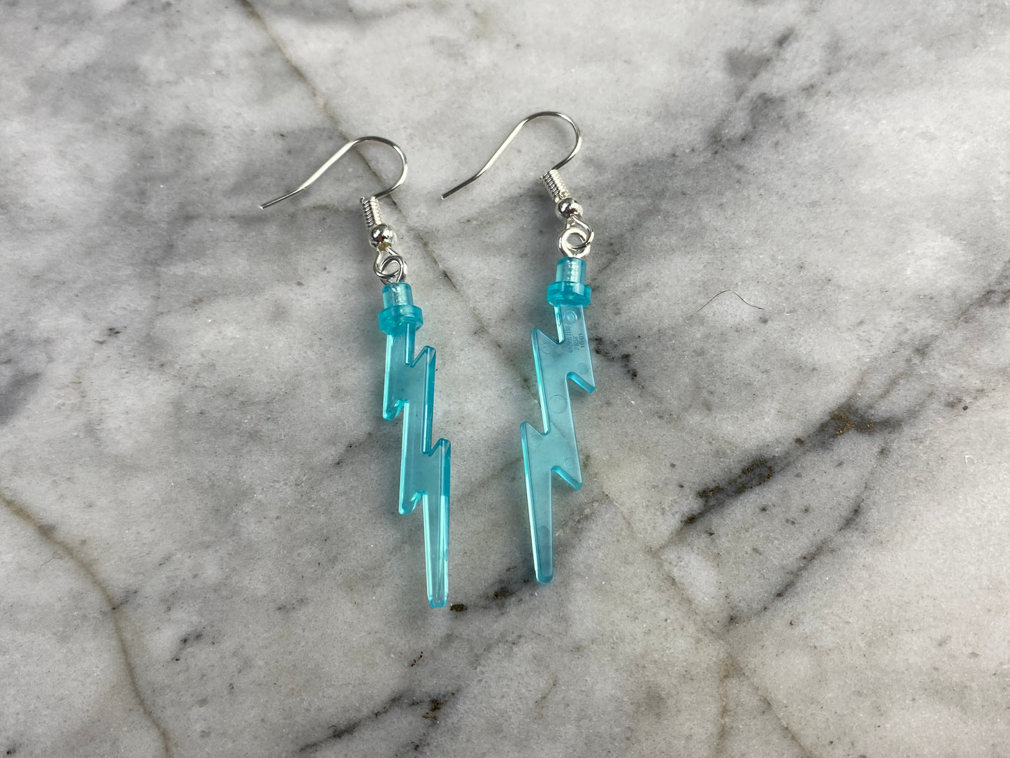 Handmade Brick Lightning Bolt Drop Earrings