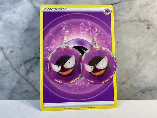 Gastly Pokémon Card Earrings
