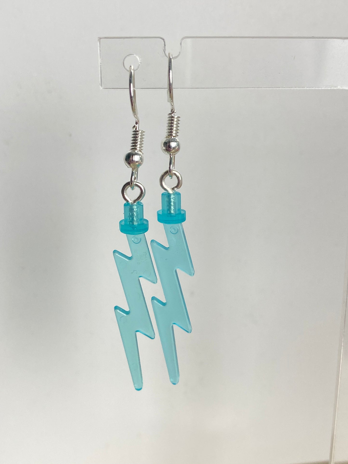 Handmade Brick Lightning Bolt Drop Earrings