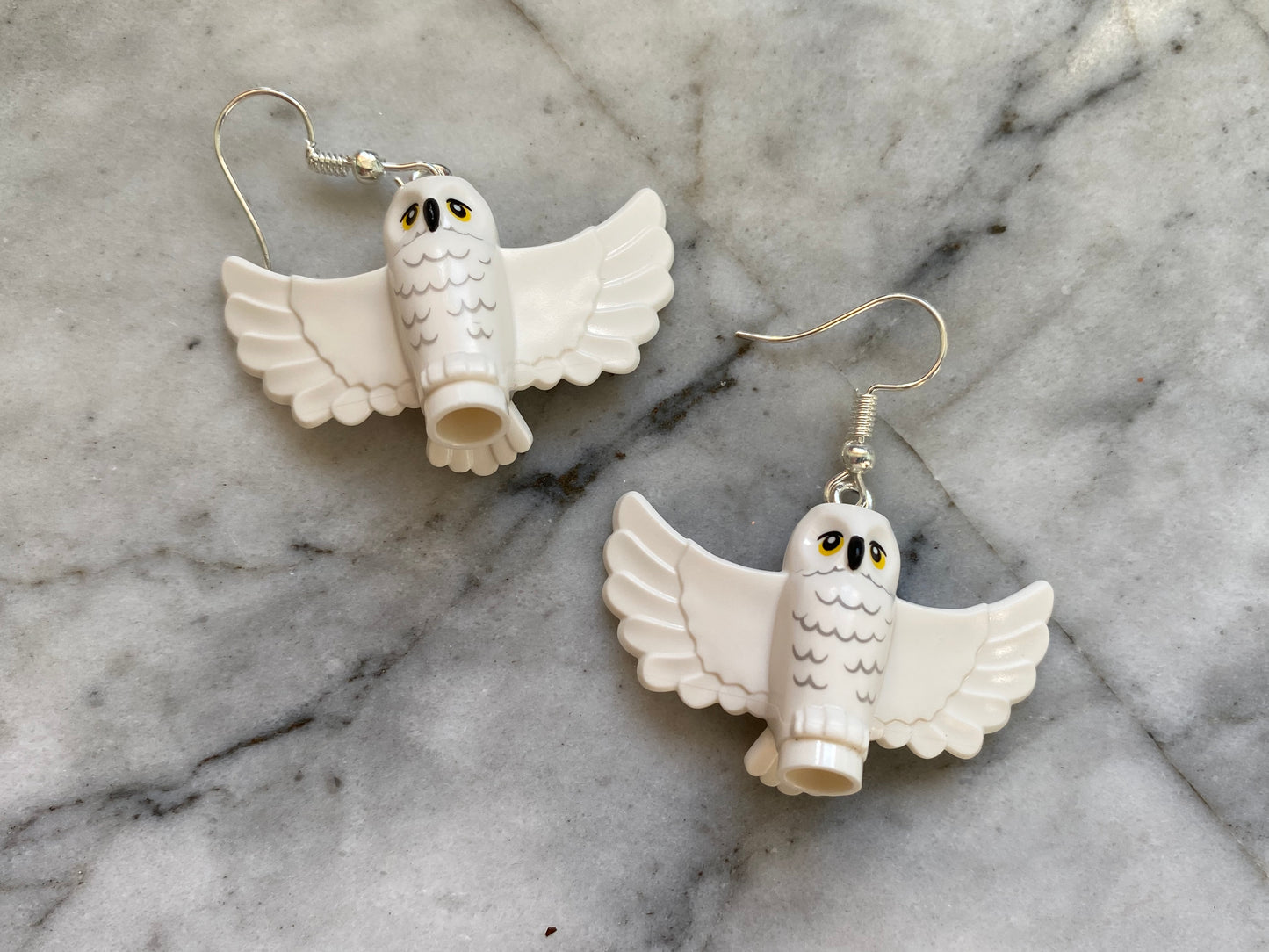 Handmade Snowy Owl Earrings