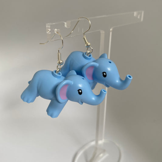 Handmade Brick Elephant Drop Earrings