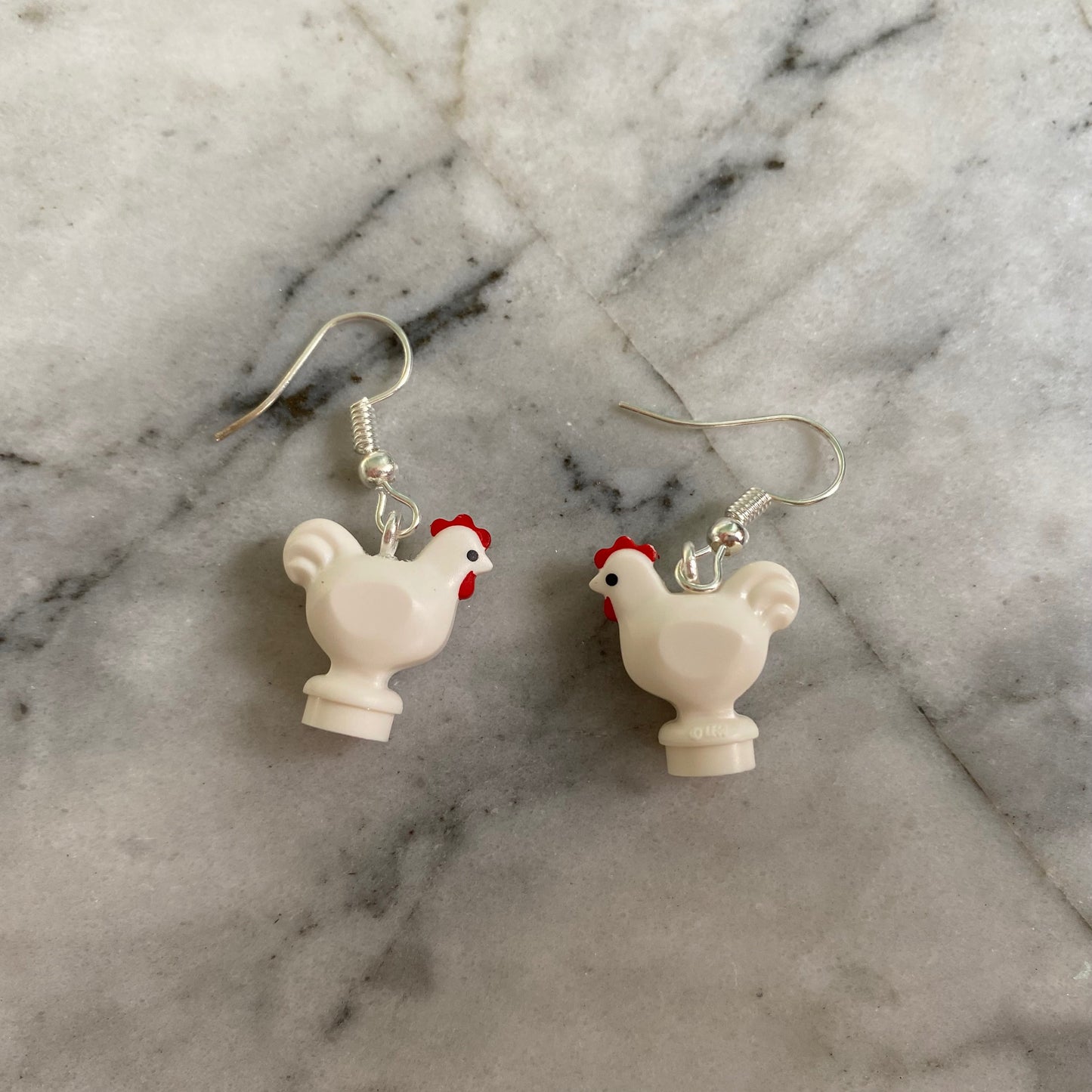 Lego Brick Chicken Drop Earrings