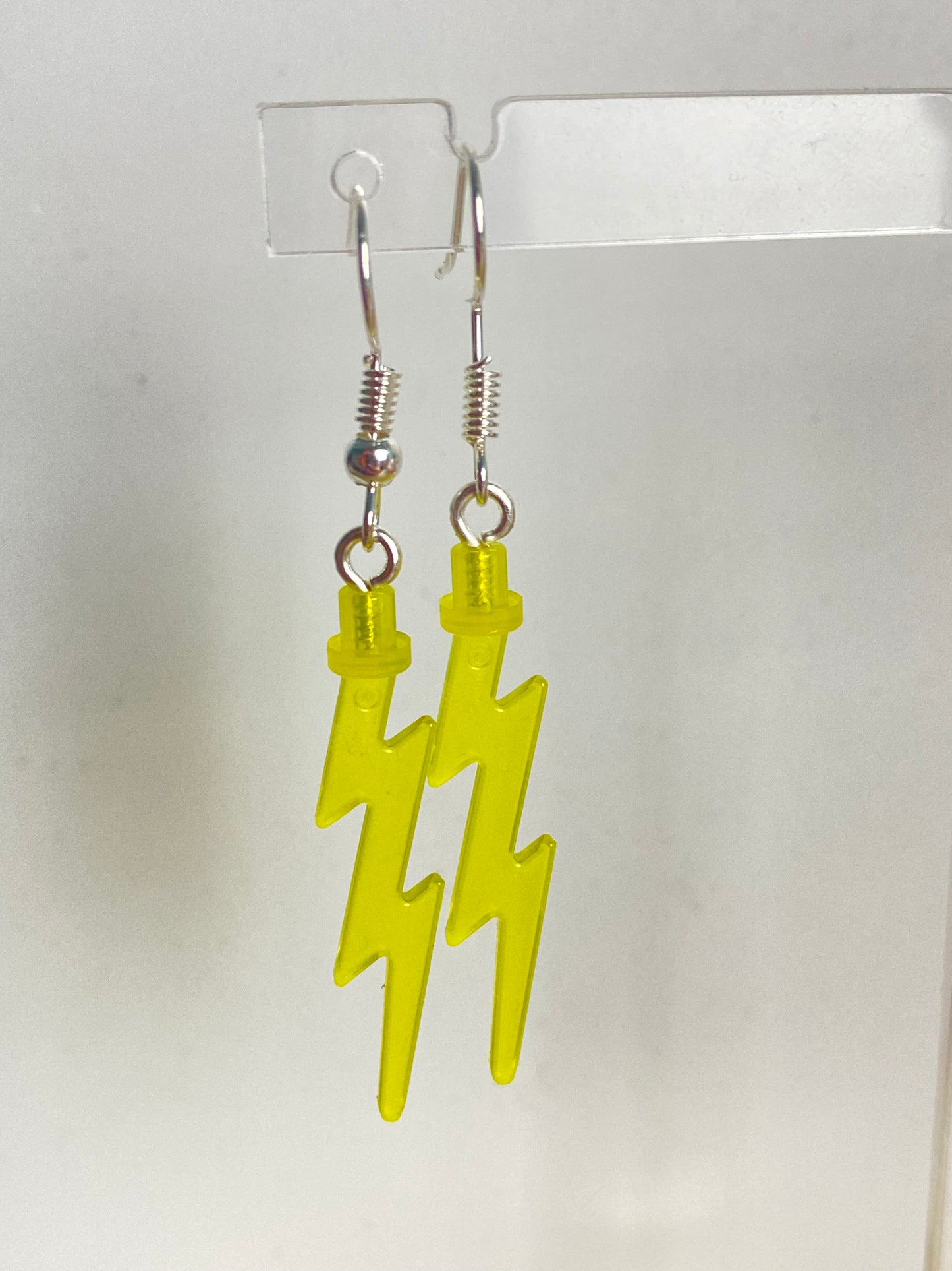 Handmade Brick Lightning Bolt Drop Earrings