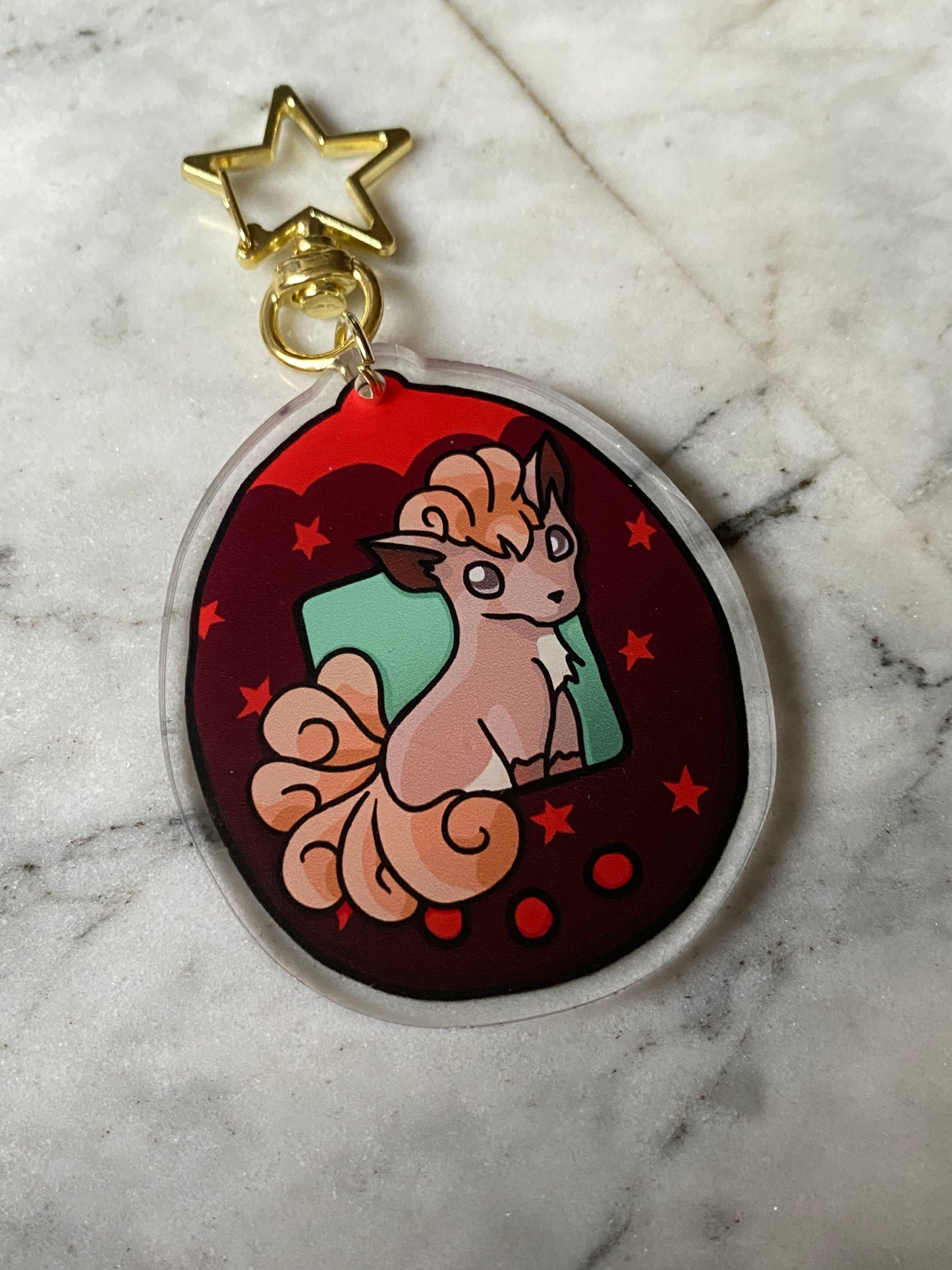 Vulpix Tamagotchi Acrylic Charm Keychain