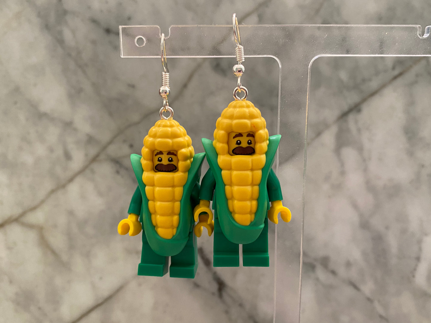 Corn Figure Brick Drop Earrings