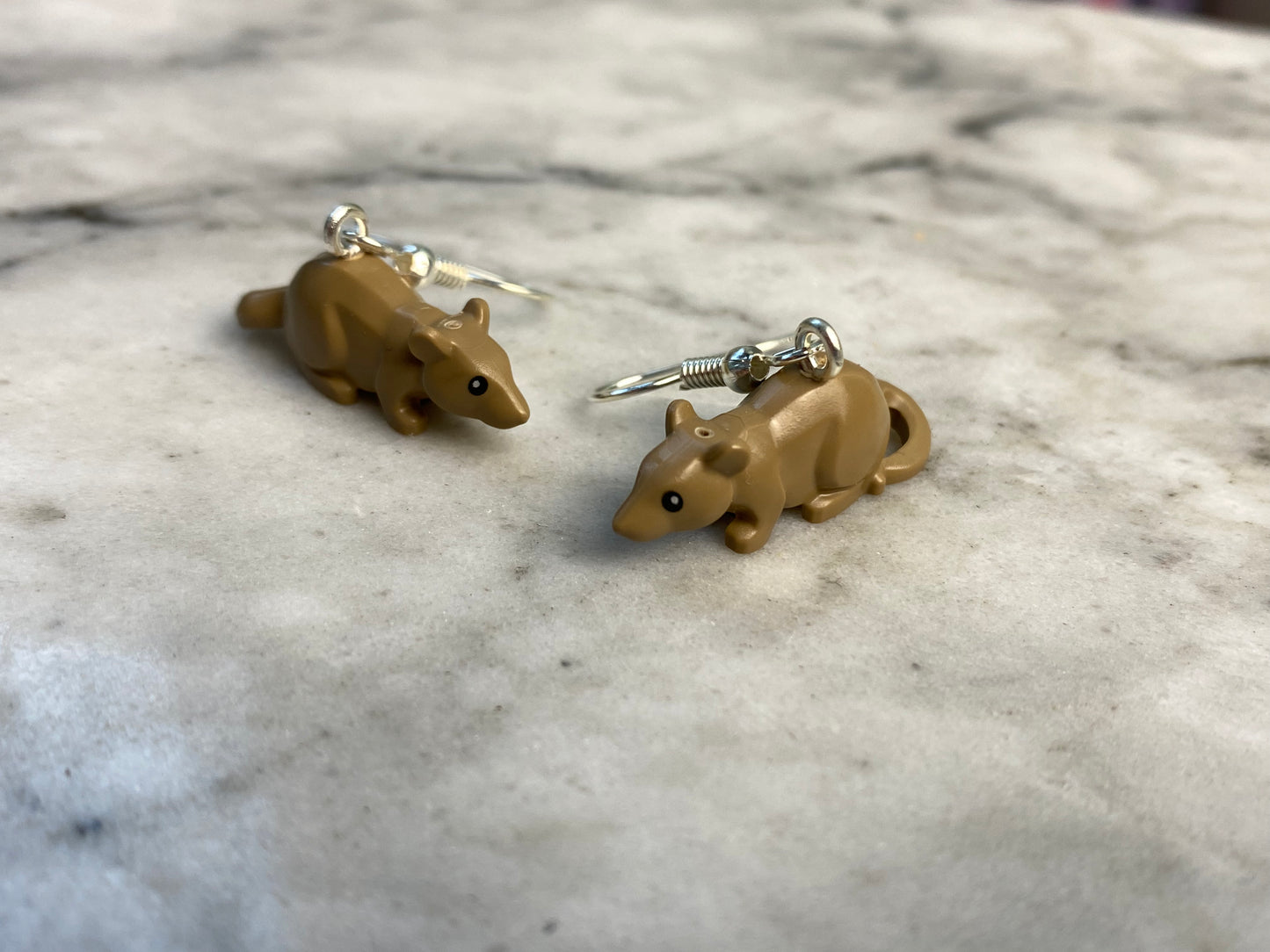 Handmade Brick Rat Drop Earrings