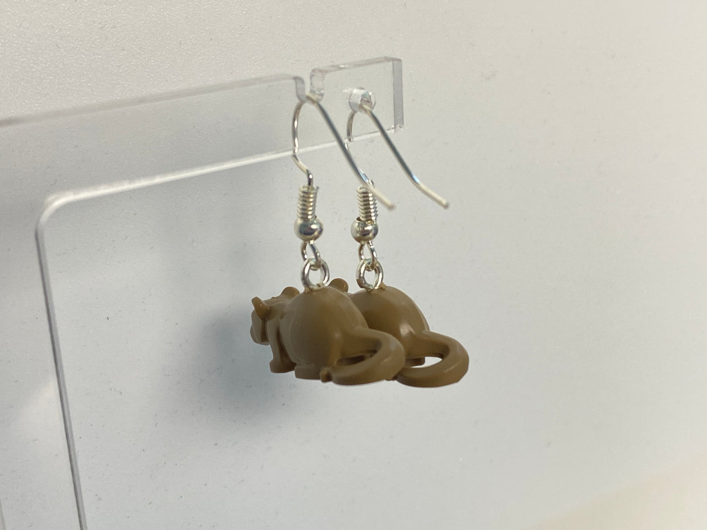 Handmade Brick Rat Drop Earrings