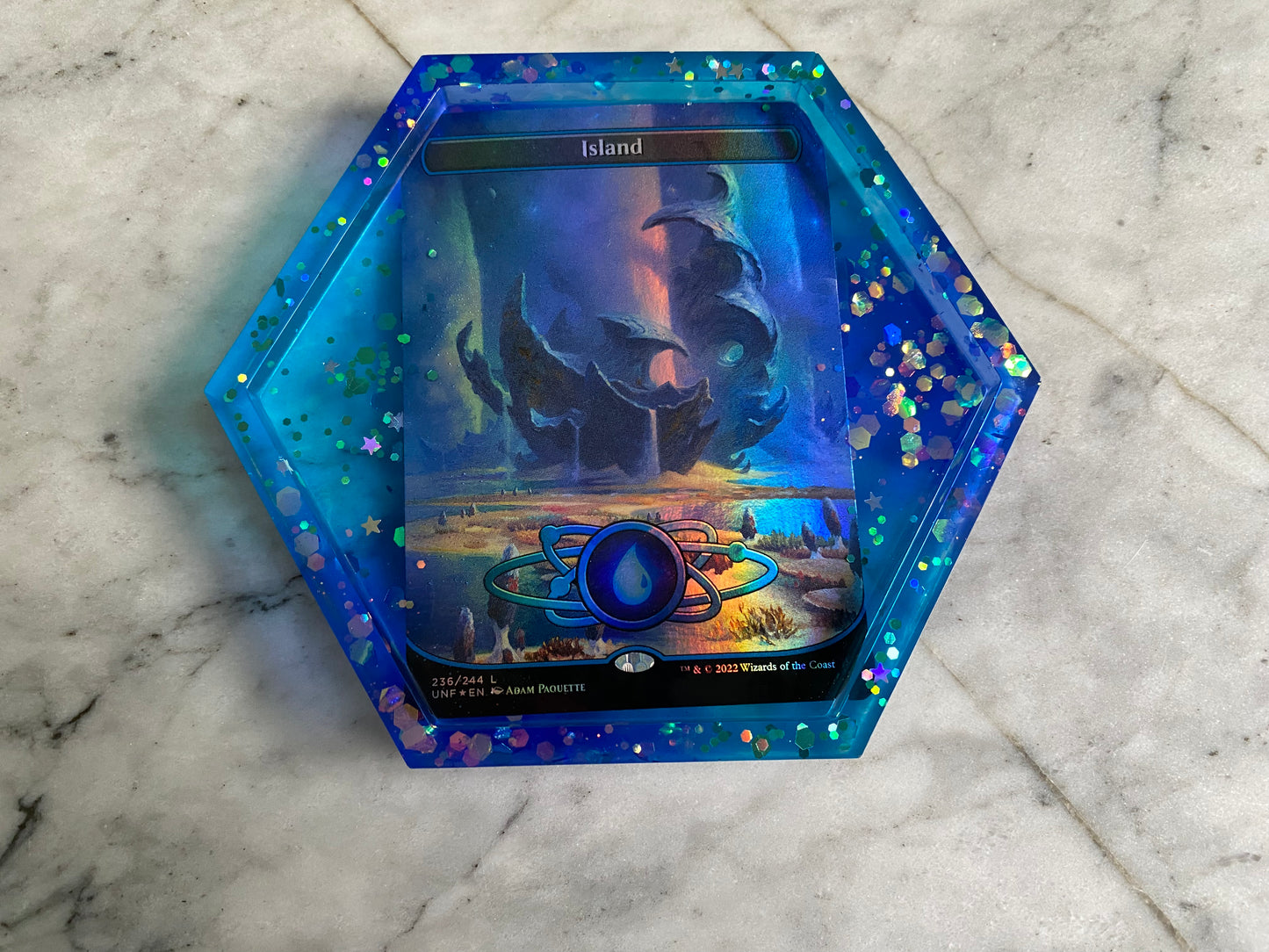 Holo Island Unfinity Magic the Gathering Land Card Coaster