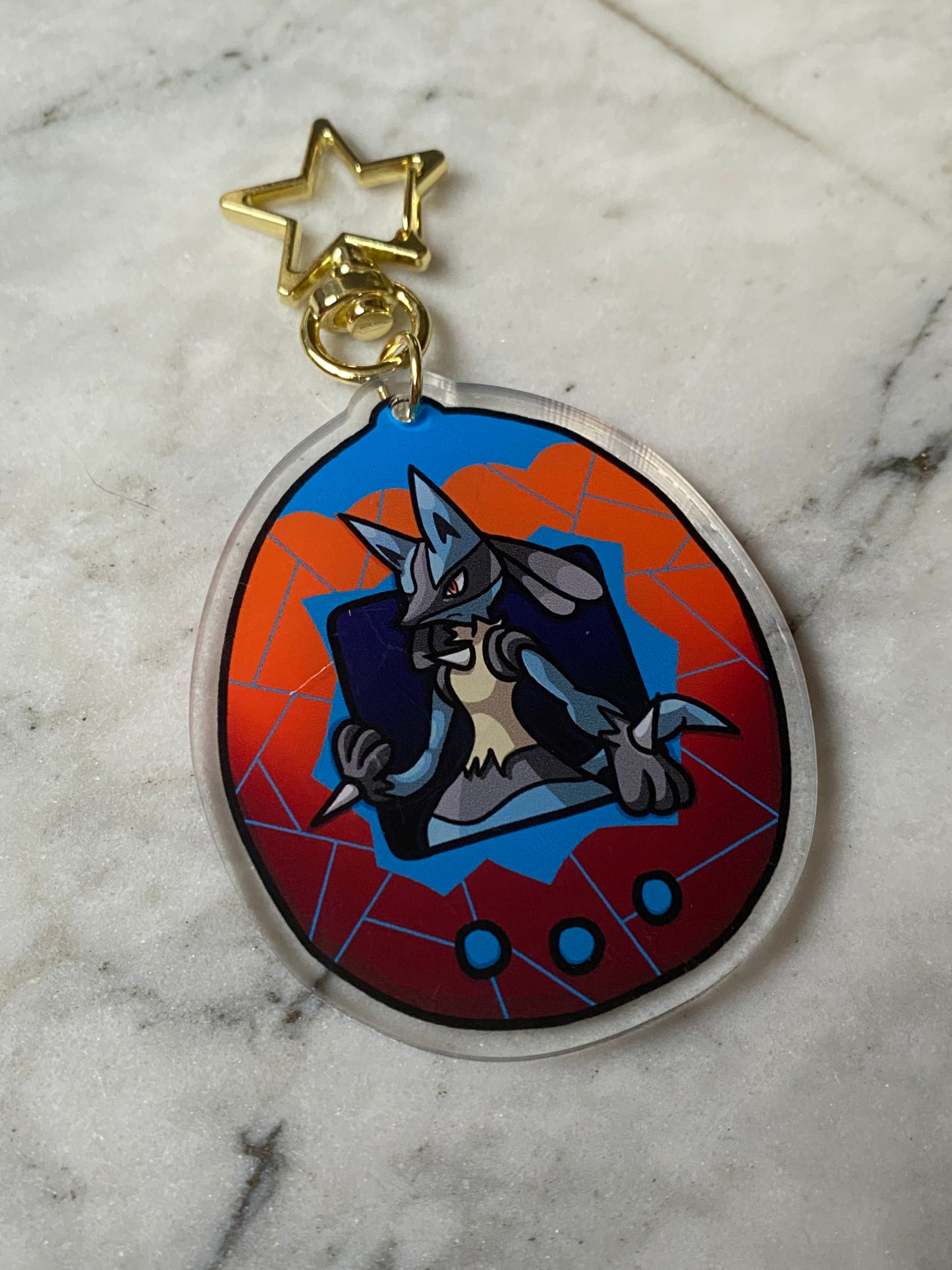 Lucario Tamagotchi Acrylic Charm Keychain