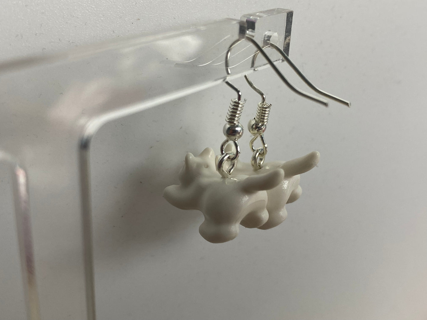 Handmade Brick Crouching Cat Drop Earrings