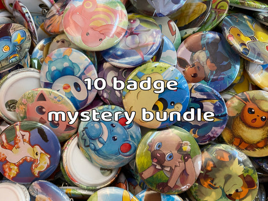 Mystery Pokémon Button Pin Badge Bundle