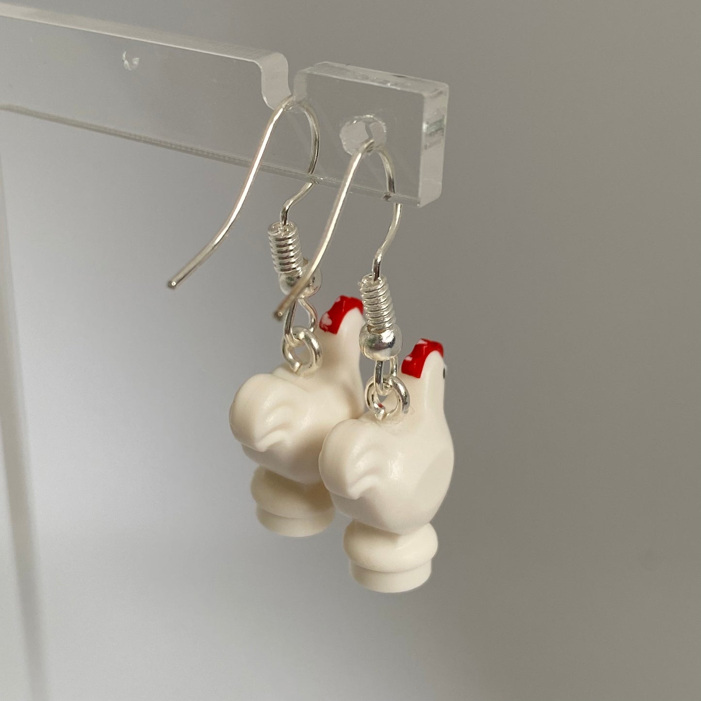 Lego Brick Chicken Drop Earrings