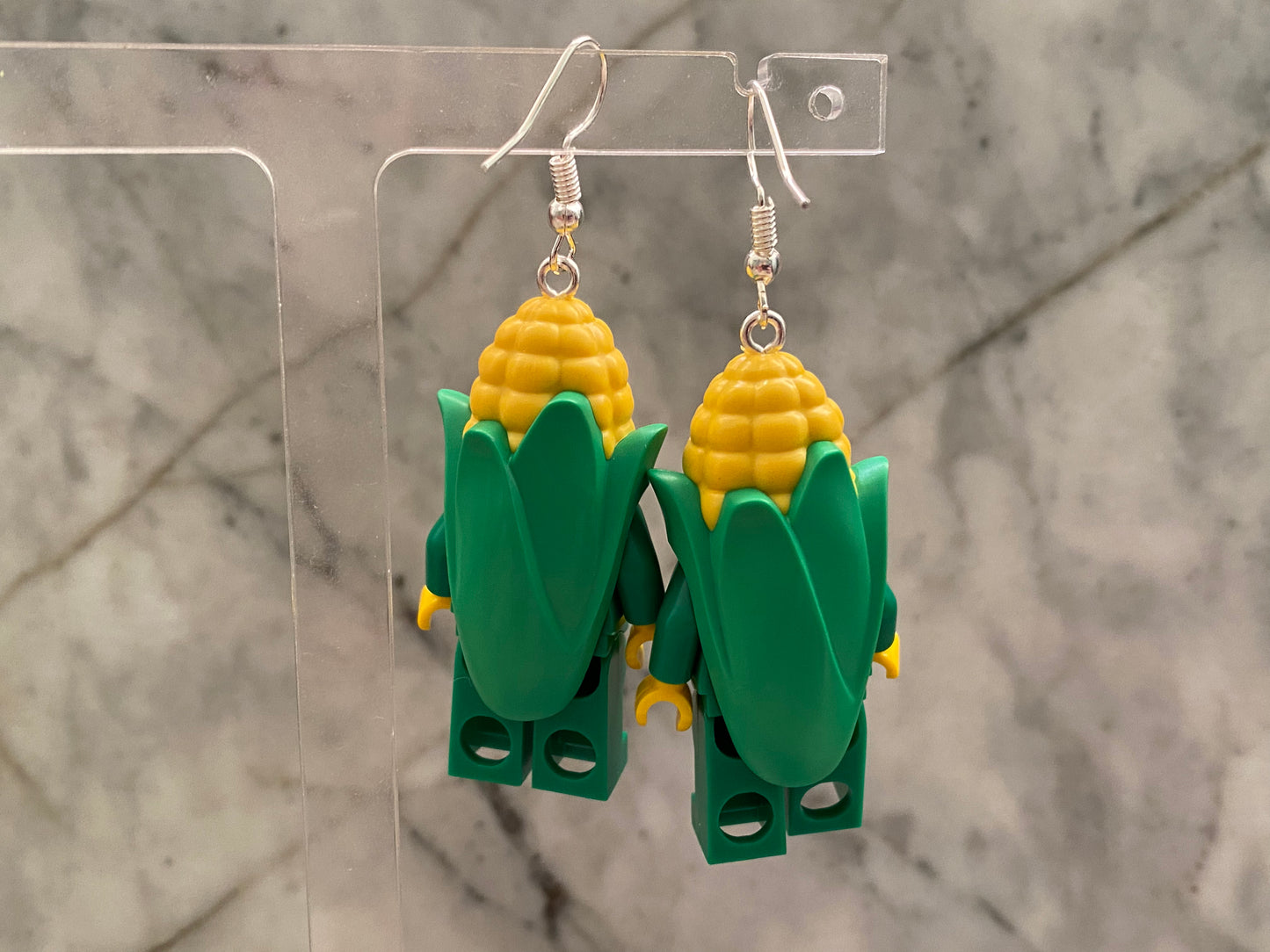 Corn Figure Brick Drop Earrings