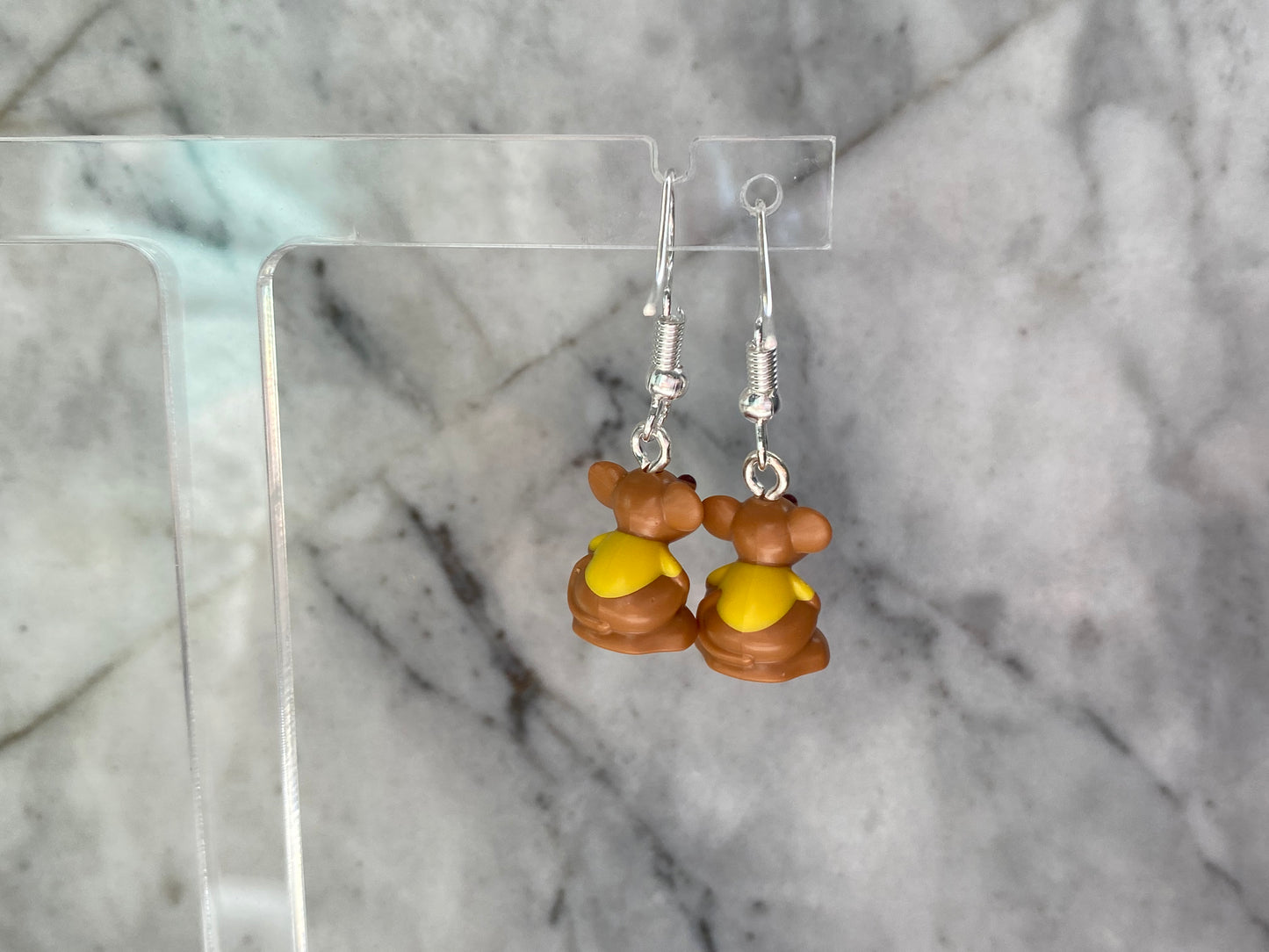 Handmade Brick Gus the Mouse Drop Earrings