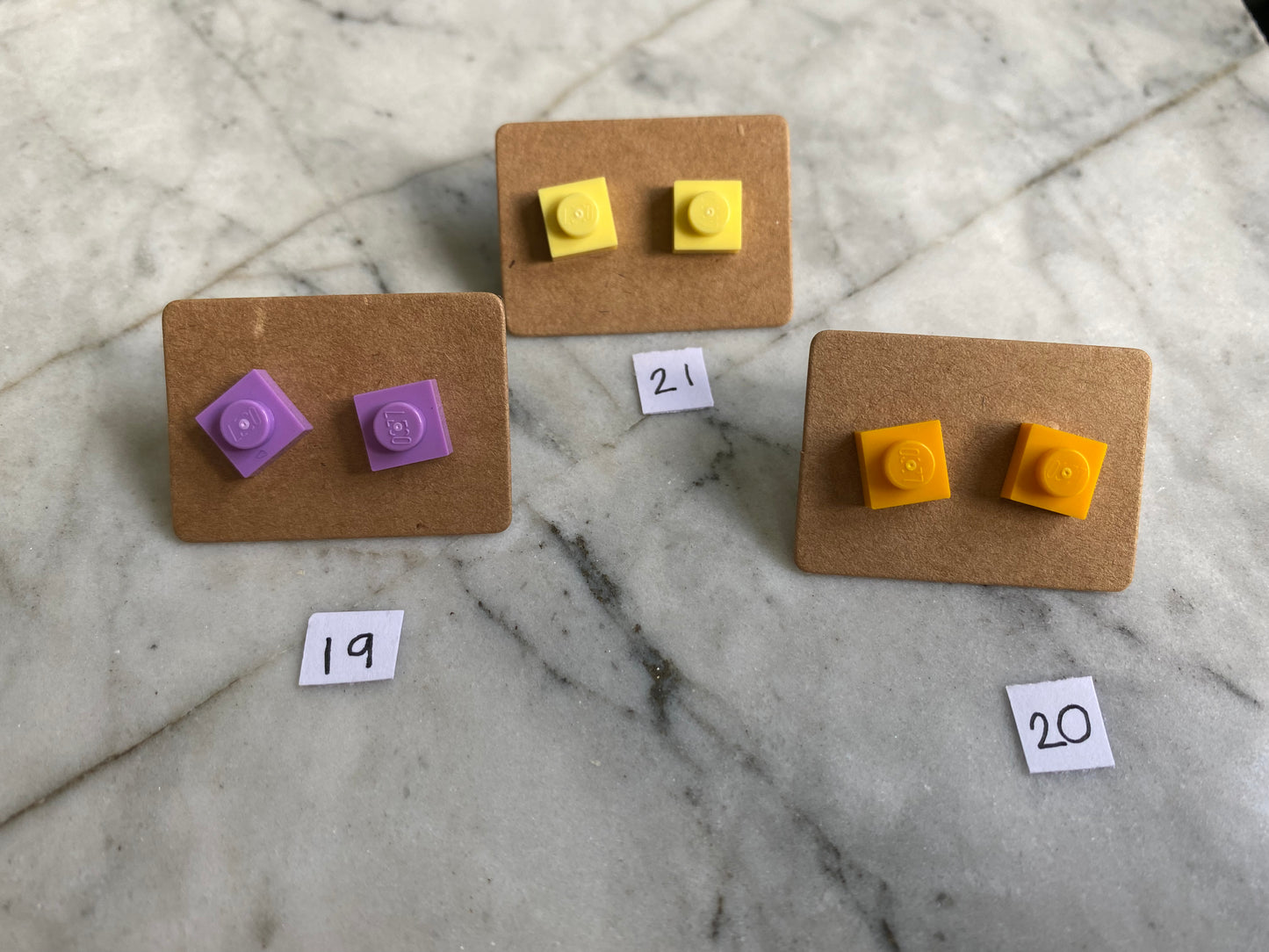 Handmade Square Brick Stud Earrings | 1 x 1 Tile