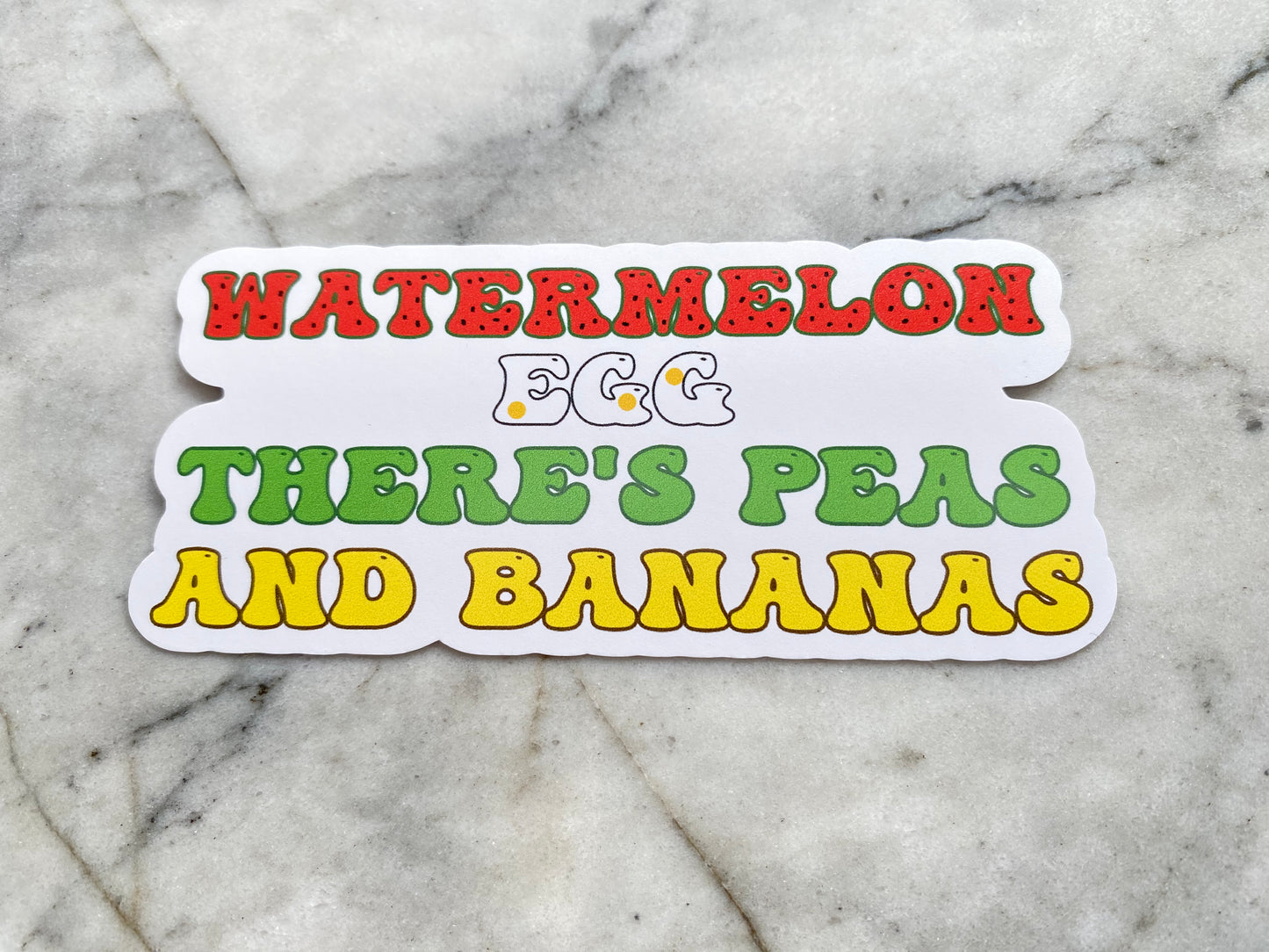 HSLOT Watermelon Egg Peas Banana Aubergine Vinyl Stickers