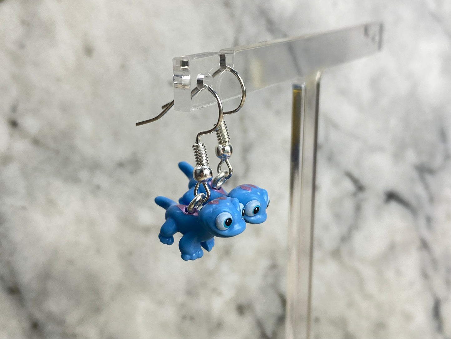 Handmade Brick Lizard Drop Earrings