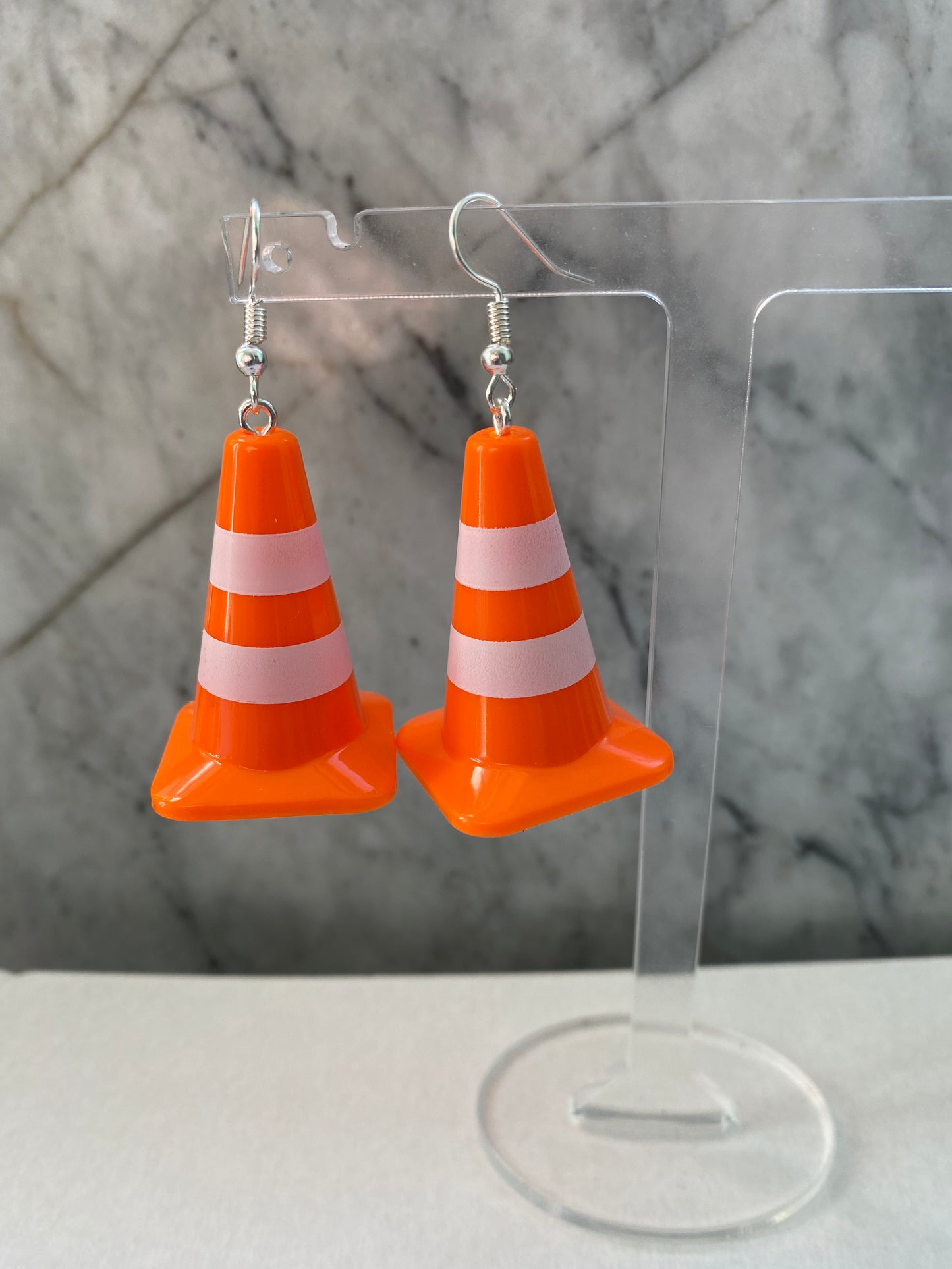 Traffic Cone Handmade Drop Earrings